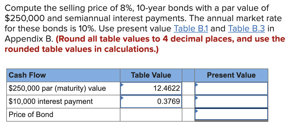Solved Compute the selling price of 8%, 10-year bonds with a | Chegg.com