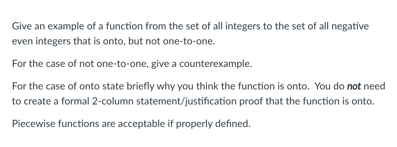 Solved Give an example of a function from the set of all | Chegg.com