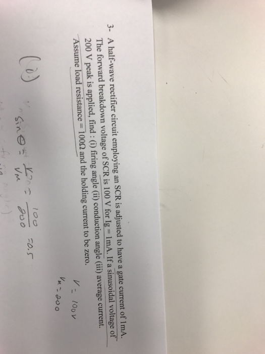 Solved A half-wave rectifier circuit employing an SCR is | Chegg.com