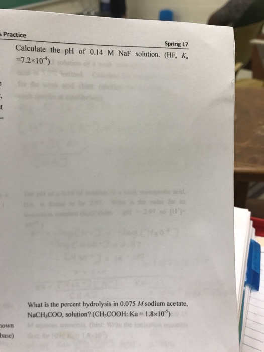 Solved calculate the ph of 0 14 m naf solution hf k a chegg