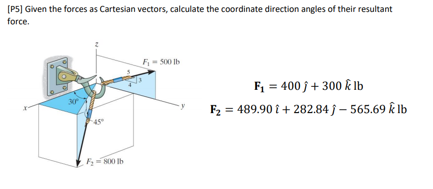 P5 Given The Forces As Cartesian Vectors Calculate Chegg Com