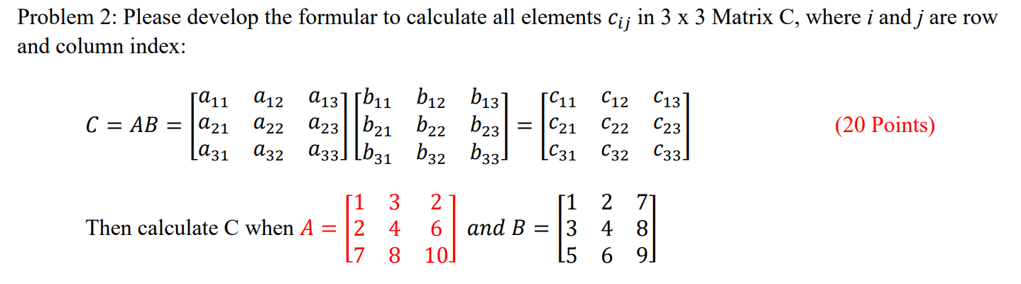 Solved Problem 2: Please develop the formular to calculate | Chegg.com