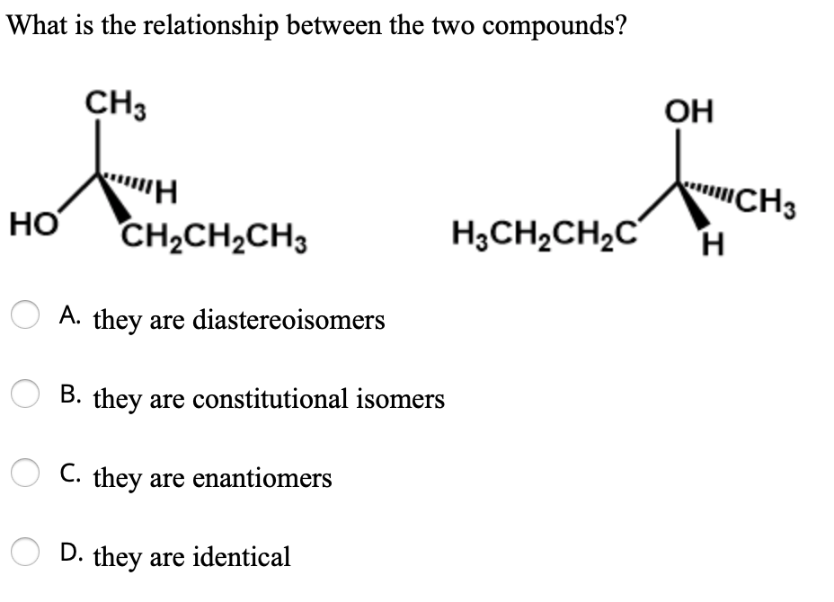 Solved What is the relationship between the two compounds? | Chegg.com