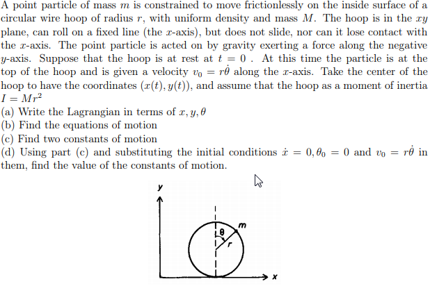 Solved A Point Particle Of Mass M Is Constrained To Move | Chegg.com