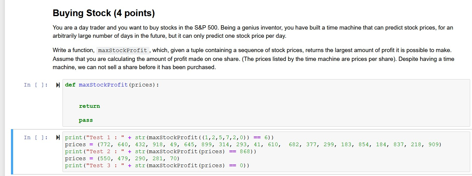 Solved Buying Stock (4 points) You are a day trader and you | Chegg.com