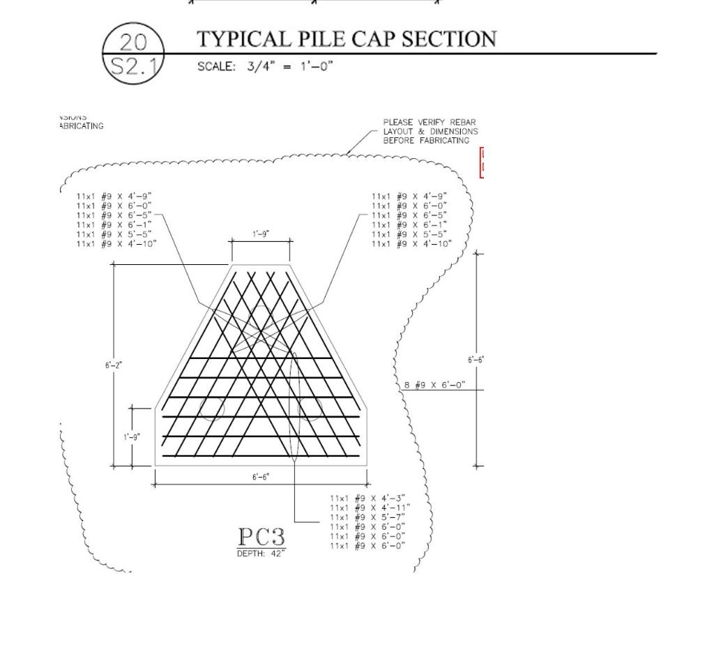 12. Calculate the cubic yards of concrete in the PC3
