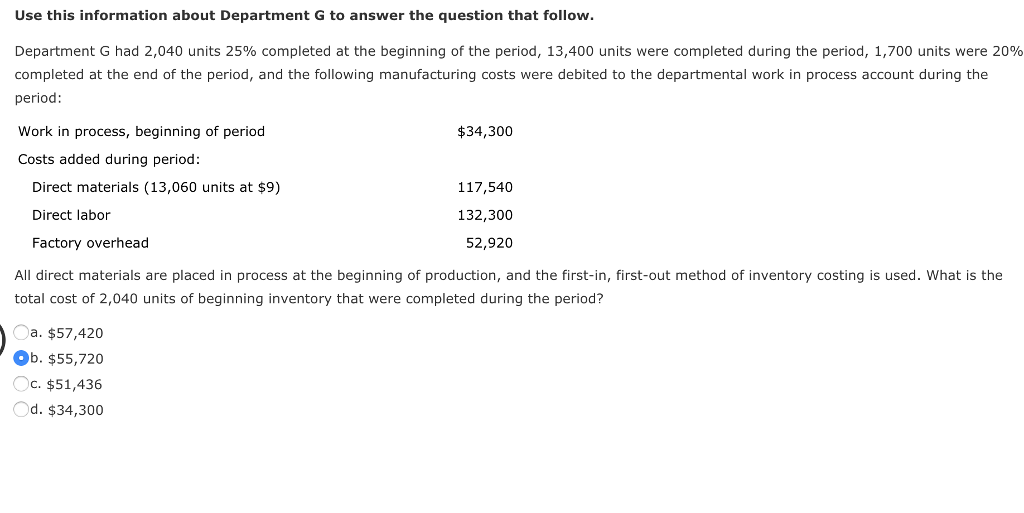 Solved Use this information about Department G to answer the