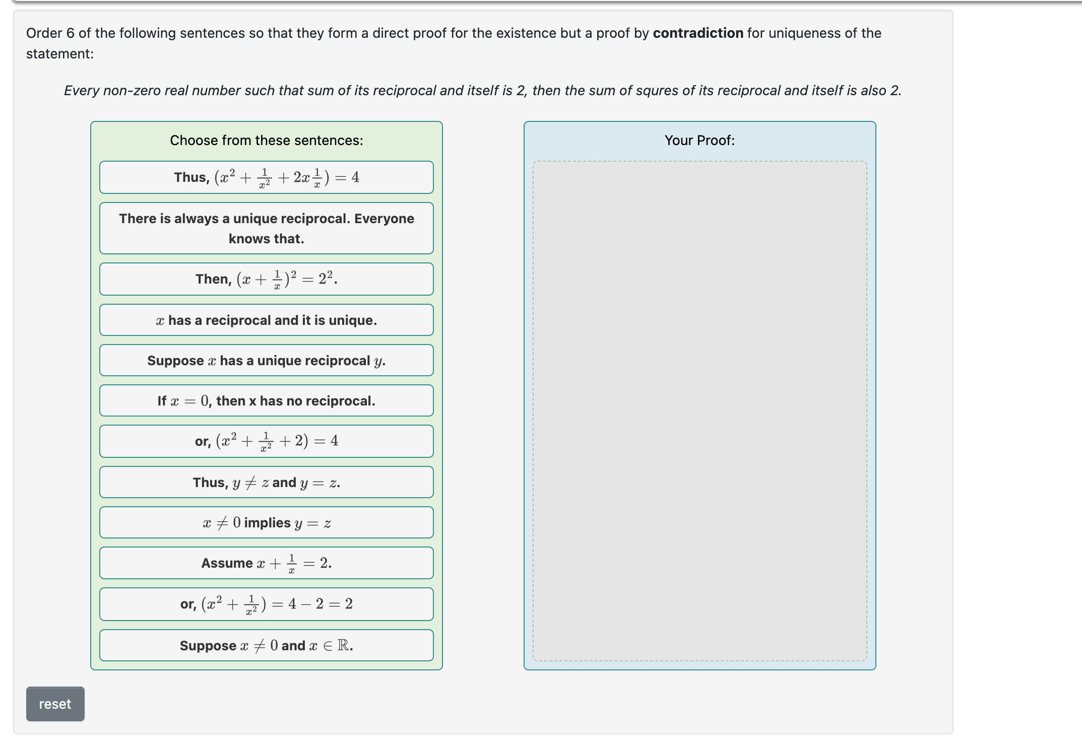 Solved Order 9 of the following sentences so that they form | Chegg.com