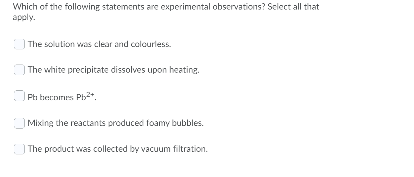 Solved Which of the following statements are experimental | Chegg.com
