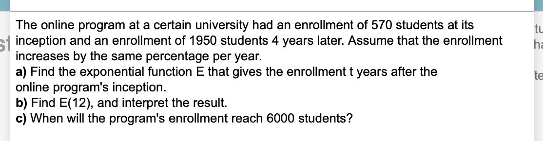 Solved The online program at a certain university had an | Chegg.com