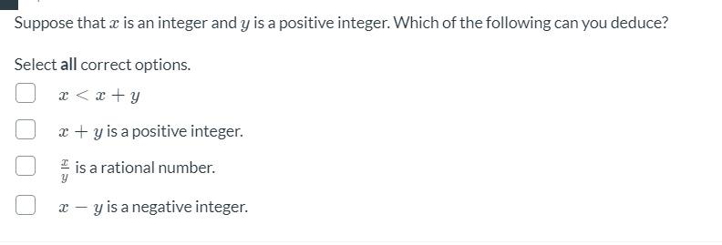 Solved Suppose that x is an integer and y is a positive | Chegg.com