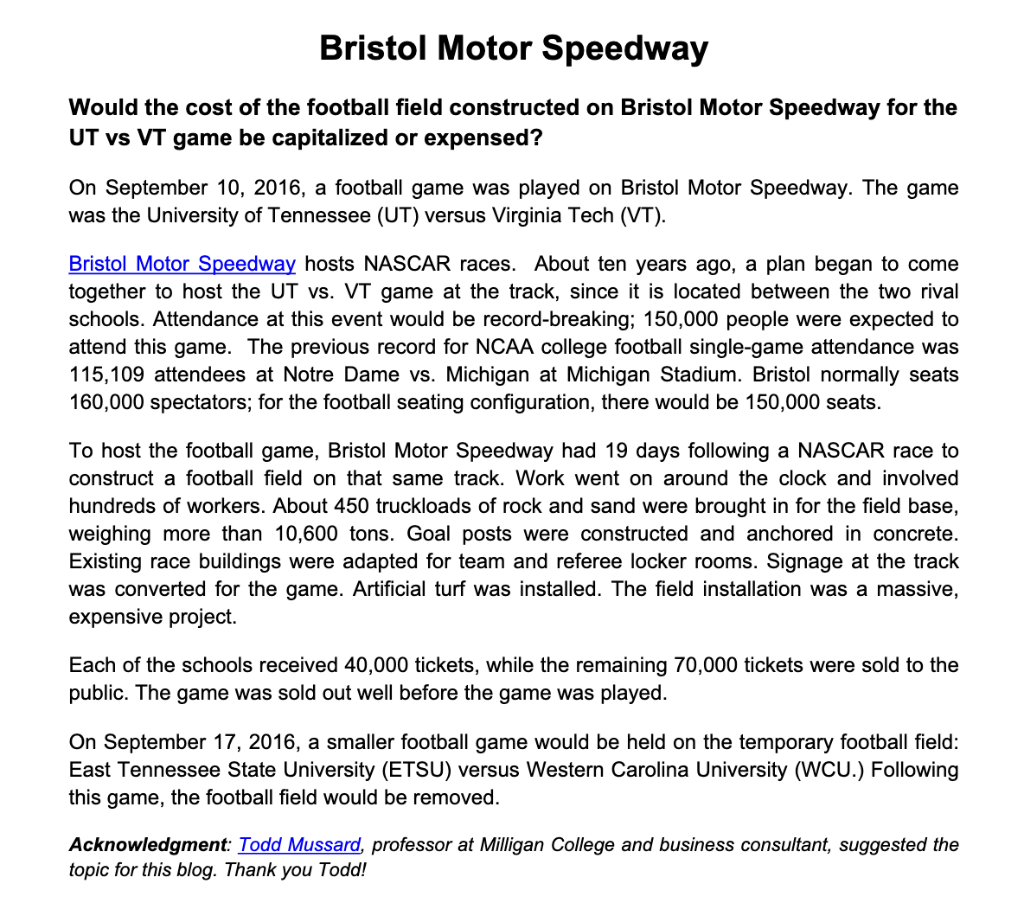 Would the cost of the football field constructed on