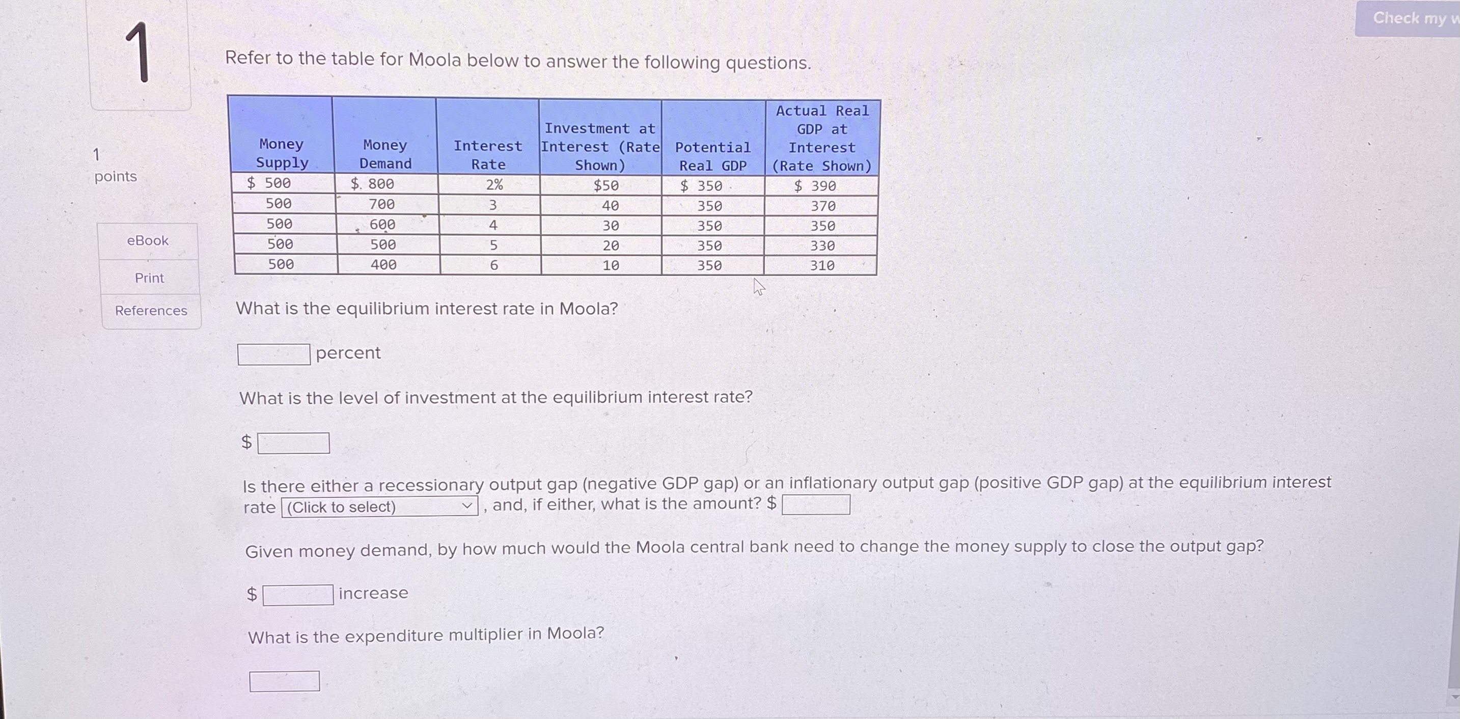 Solved Refer to the table for Moola below to answer the | Chegg.com