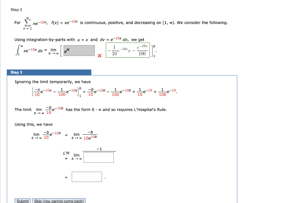 Solved Step 2 For Y Ne 1on F X Xe 10x Is Continuous Chegg Com