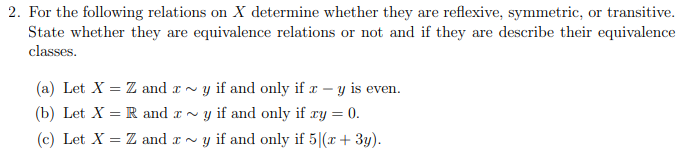 Transitive State Solved For the following relations on x determine whether | Chegg.com