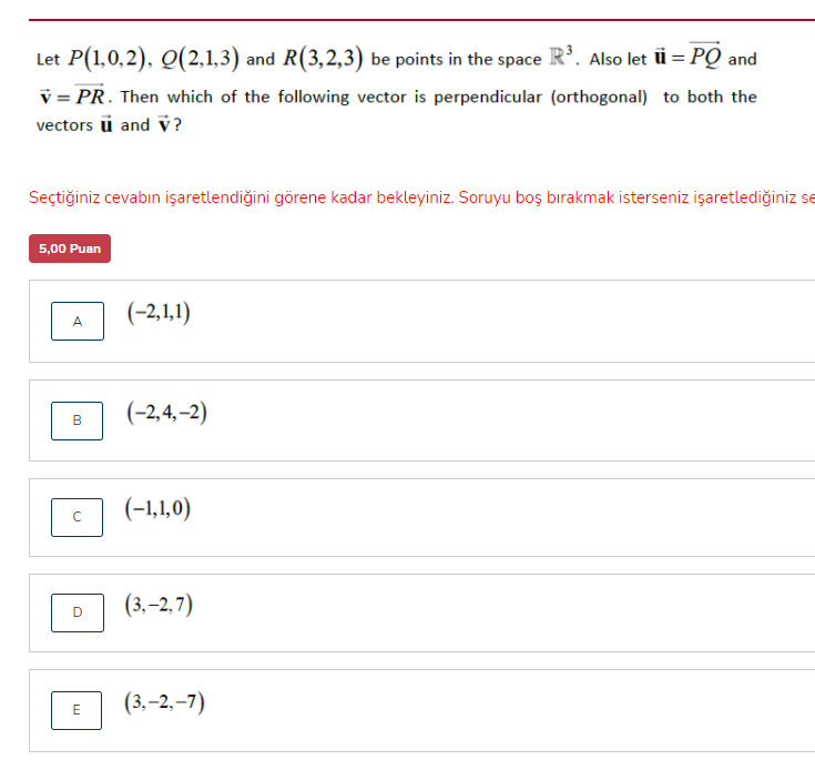 Solved Let P 1 0 2 Q 2 1 3 And R 3 2 3 Be Points In T Chegg Com