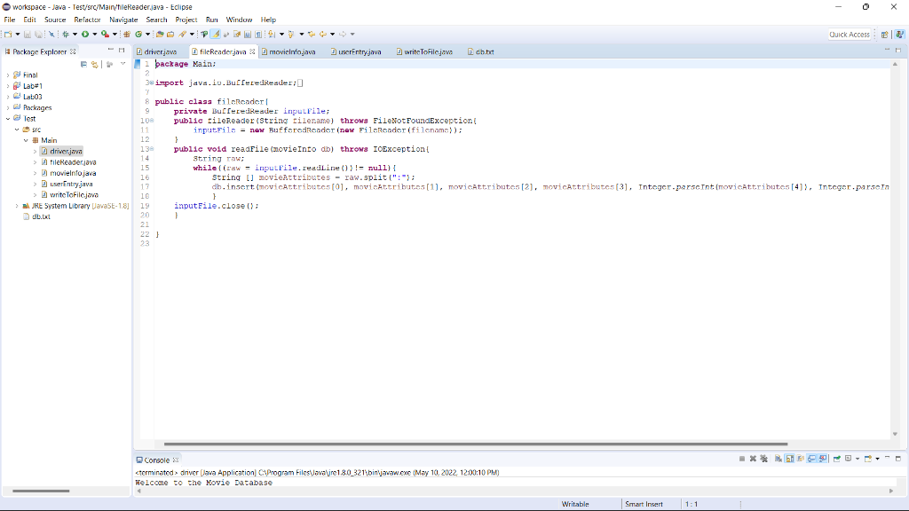 Java Program: Every time I run my program after I | Chegg.com
