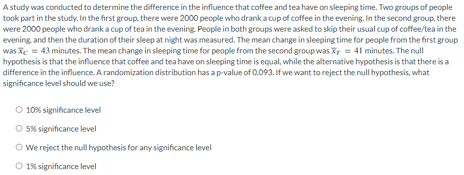 Solved A study was conducted to determine the difference in | Chegg.com