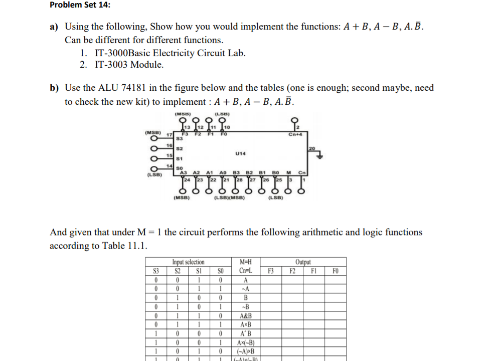 Solved Problem Set 14: a) Using the following, Show how you | Chegg.com