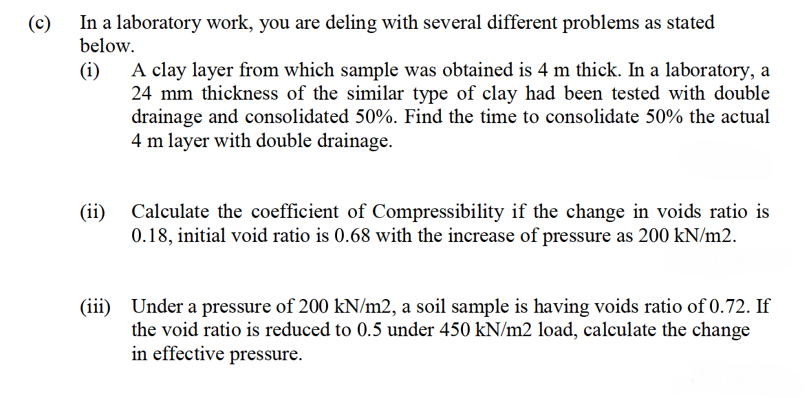 Solved (c) In a laboratory work, you are deling with several | Chegg.com