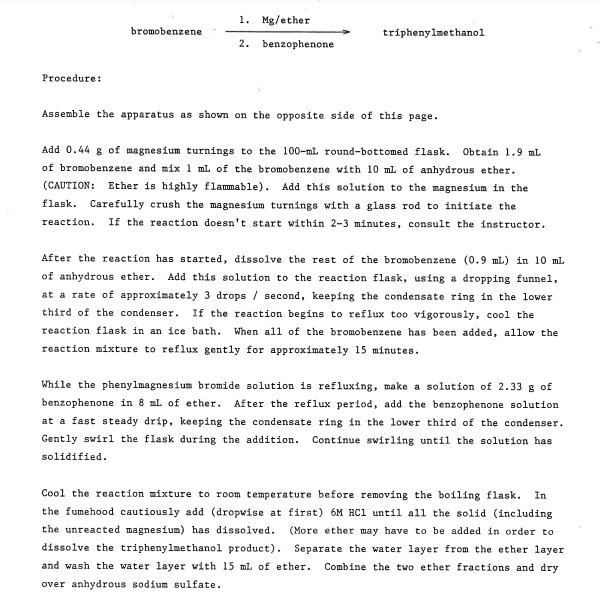 Solved Dry Lab 1 Triphenylmethanol Data Sheet Name 5