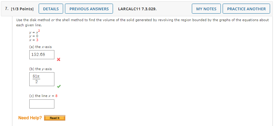 Solved Use the disk method or the shell method to find the | Chegg.com