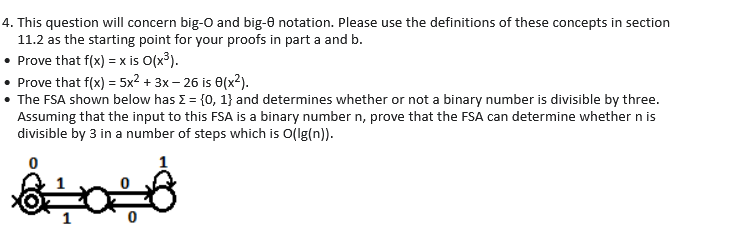 Solved This Question Will Concern Big-O And Big- θ Notation. | Chegg.com