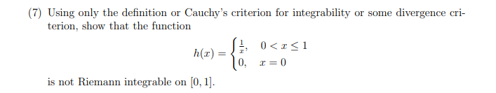 Solved (7) Using only the definition or Cauchy's criterion | Chegg.com