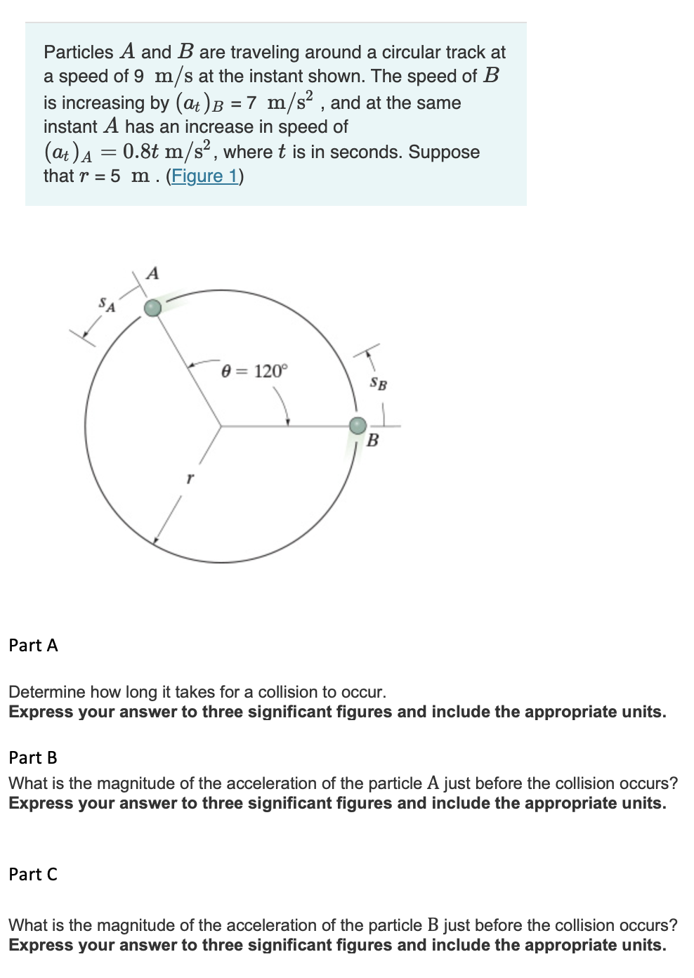 Solved Particles A And B Are Traveling Around A Circular | Chegg.com