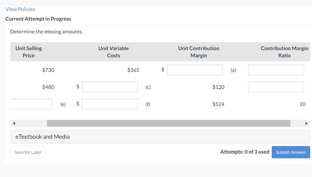 Solved View Policies Current Attempt in Progress Determine | Chegg.com