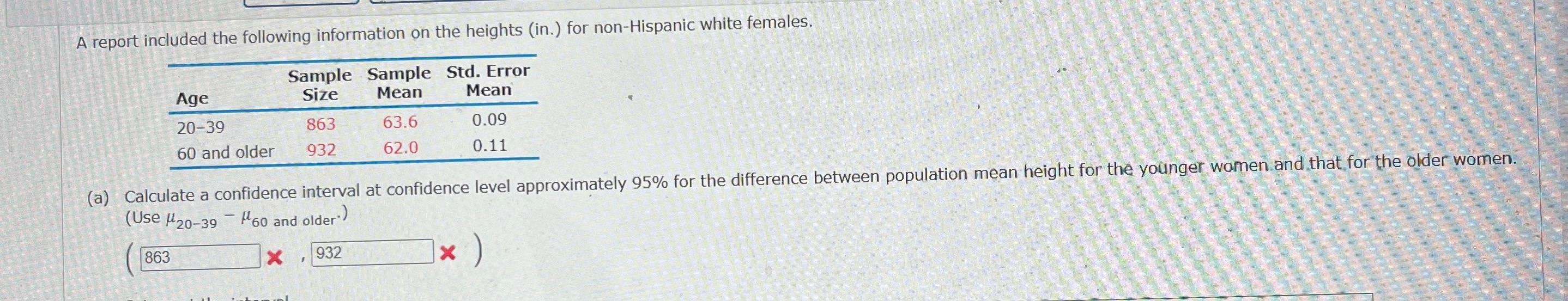 Solved Age Sample Size | Chegg.com