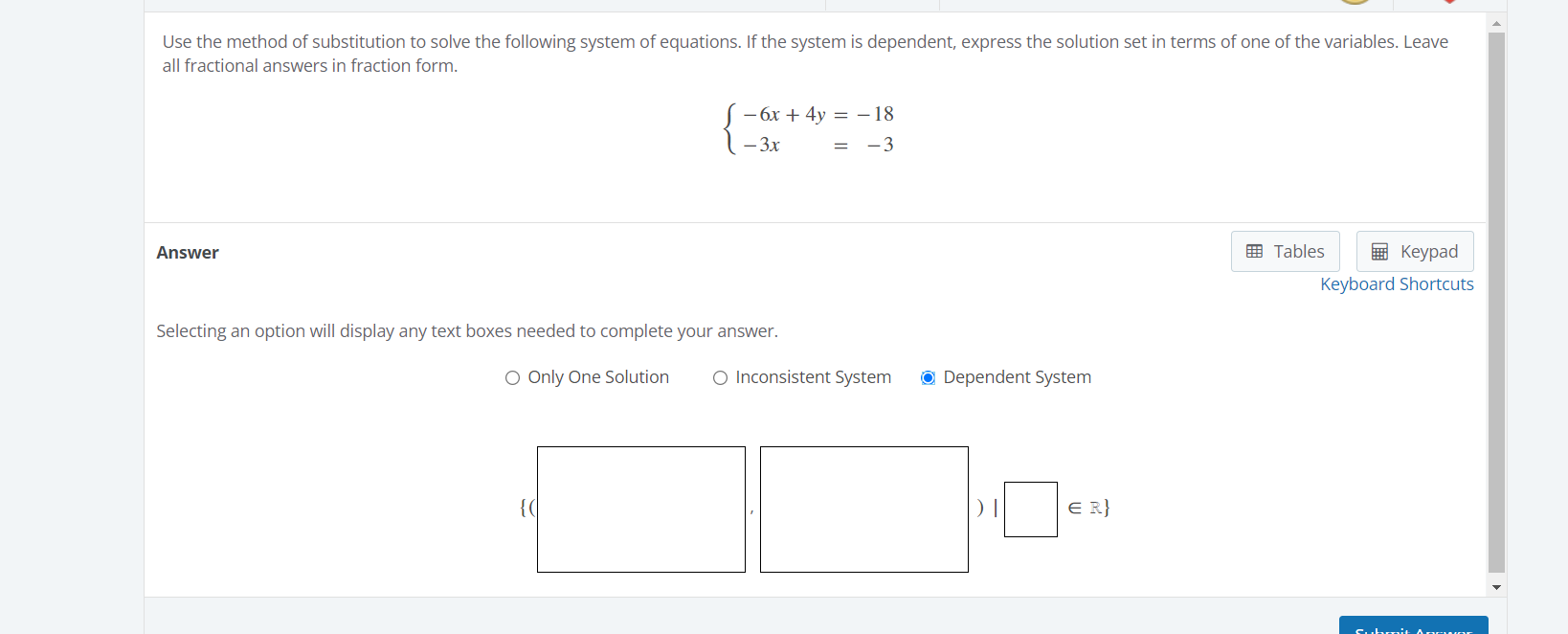 Solved Use the method of substitution to solve the following | Chegg.com