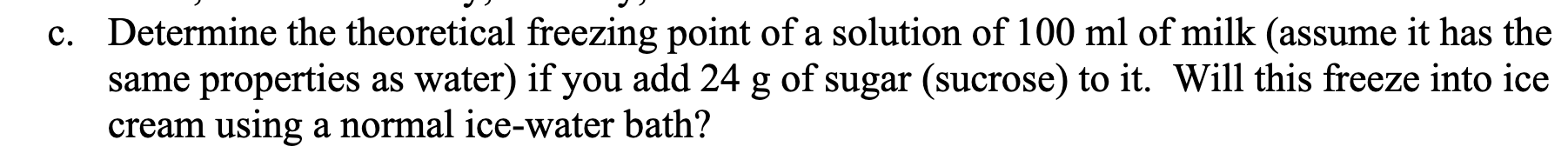 Solved c. Determine the theoretical freezing point of a | Chegg.com