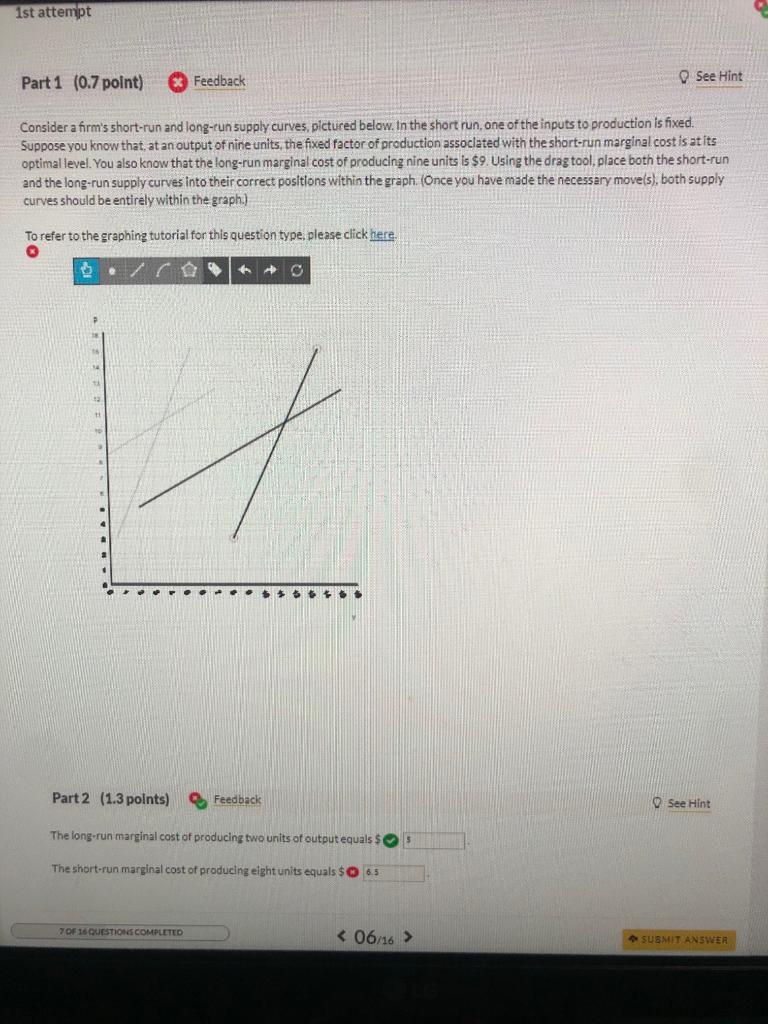 Solved 1st attempt Part 1 (0.7 point) Feedback See Hint | Chegg.com