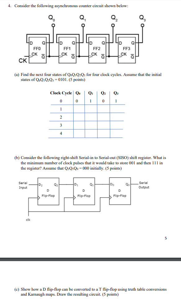 Solved 4. Consider The Following Asynchronous Counter 