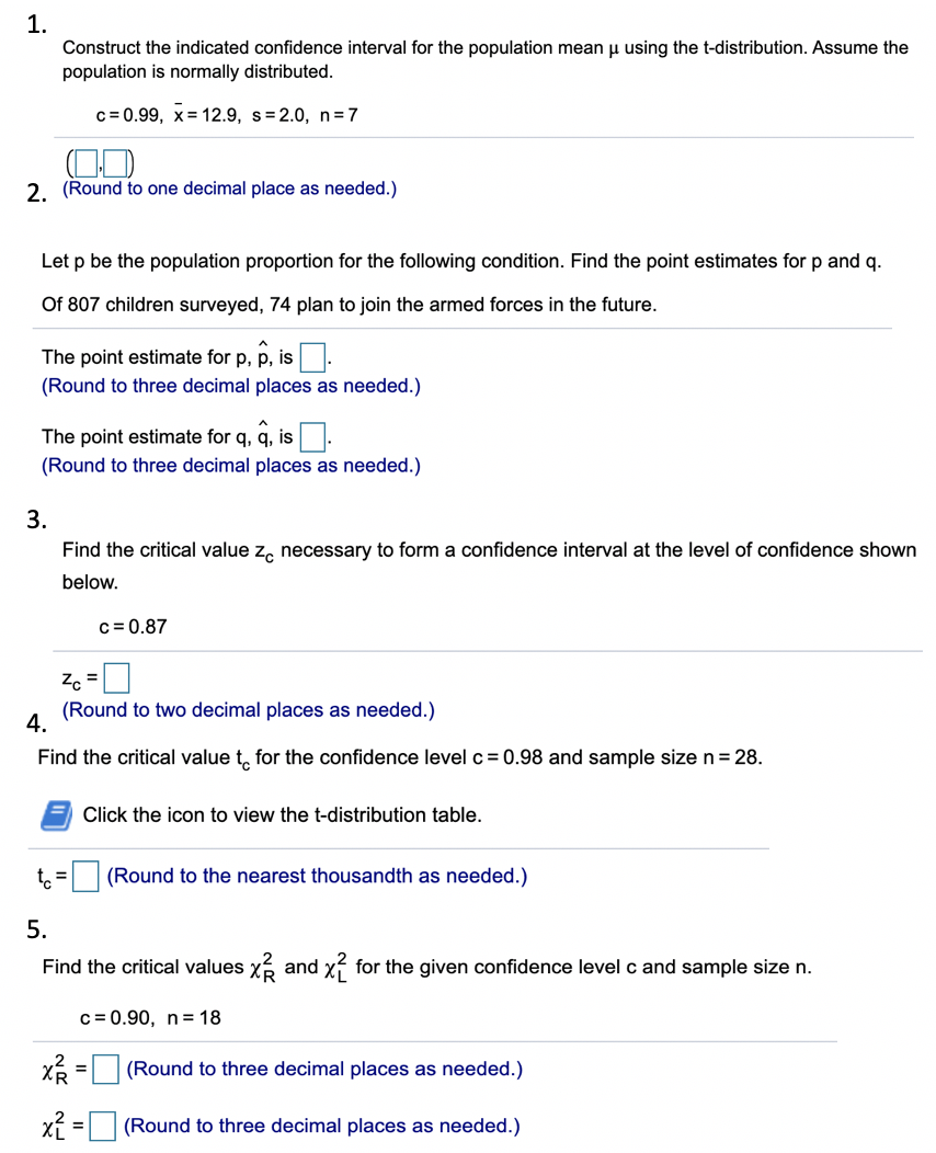 Solved Construct the indicated confidence interval for the | Chegg.com