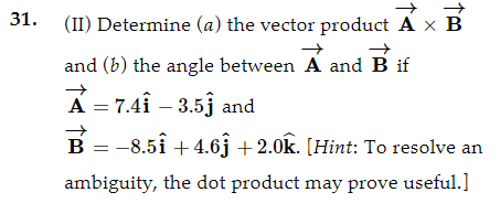 Solved (II) Determine (a) The Vector Product A×B And (b) The | Chegg.com