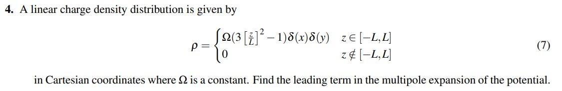 Solved 4. A linear charge density distribution is given by | Chegg.com