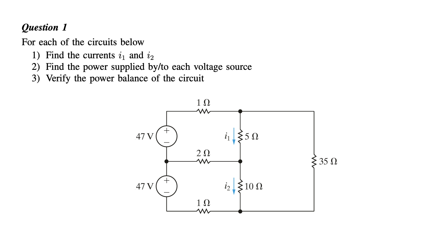 Solved Question 1 For Each Of The Circuits Below 1) Find The | Chegg.com