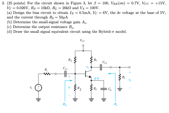 Solved 3. (25 points) For the circuit shown in Figure 3, let | Chegg.com