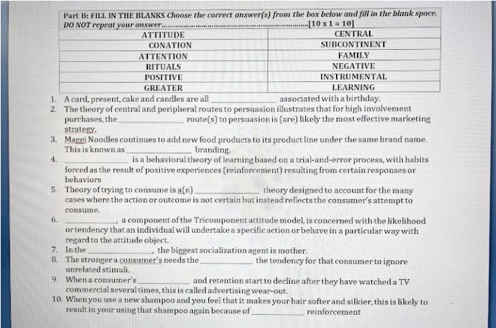 Solved RE *** Part B: FILL IN THE BLANKS Choose The Correct | Chegg.com