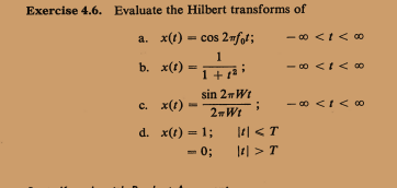 Solved Evaluate The Hilbert Transforms Of A. | Chegg.com