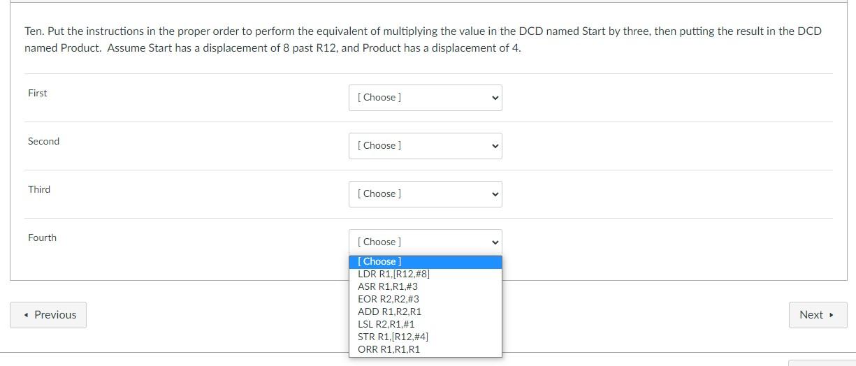 Solved Ten. Put the instructions in the proper order to | Chegg.com