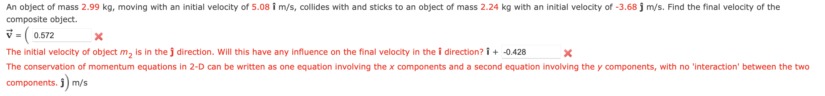 Solved composite object. v= The initial velocity of object | Chegg.com