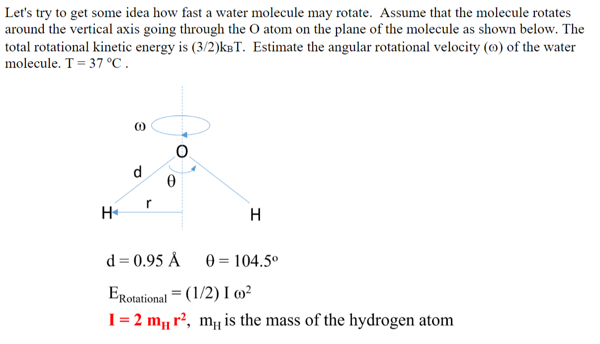 Solved Let's try to get some idea how fast a water molecule | Chegg.com