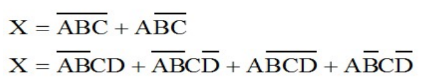 Solved X=ABC+ABCX=ABCD+ABCD+ABCD+ABBD | Chegg.com