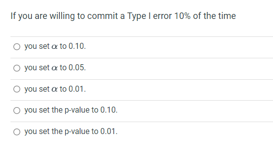 Solved If you are willing to commit a Type I error 10% of | Chegg.com