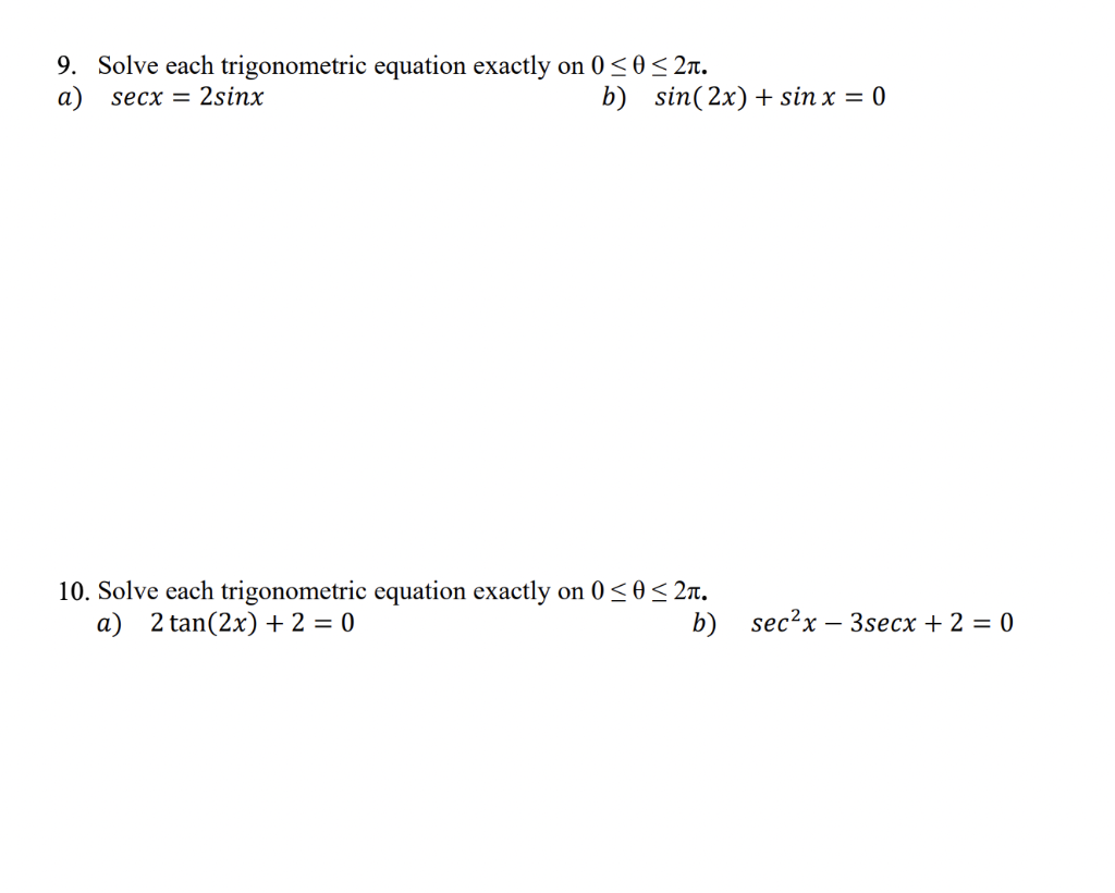 solved-9-solve-each-trigonometric-equation-exactly-on-0-chegg