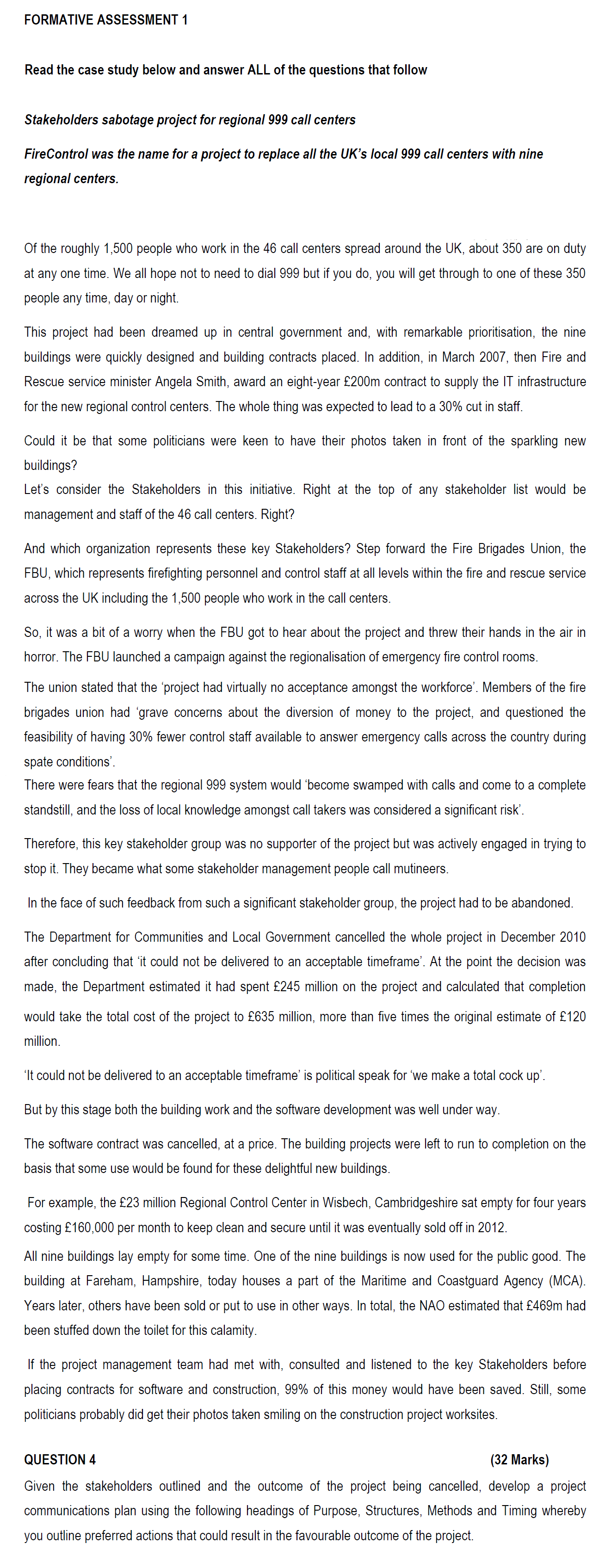 Solved FORMATIVE ASSESSMENT 1Read the case study below and | Chegg.com