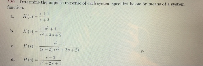 Solved Determine the impulse response of each system | Chegg.com